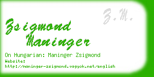 zsigmond maninger business card